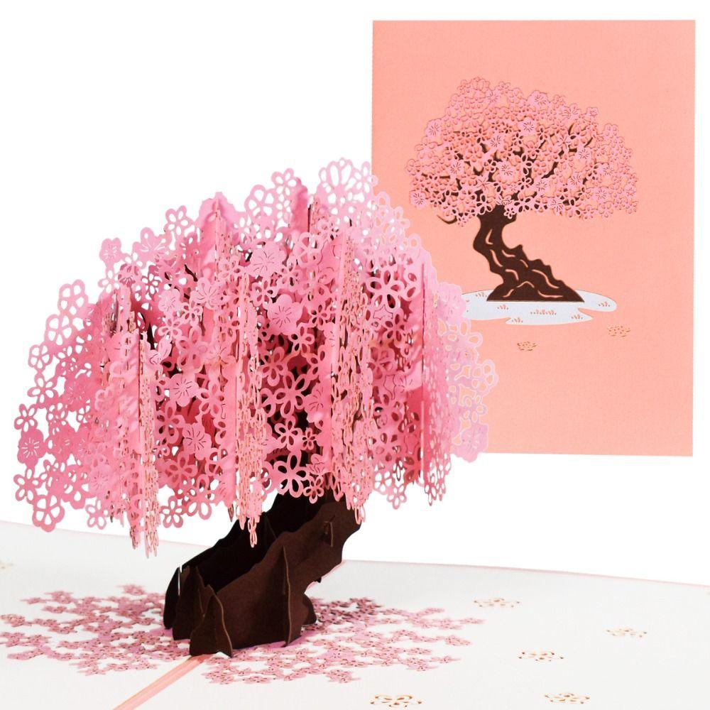 Paper Sculpture 3D Heart Tree Greeting Card Elegant Wedding Blessing Card  Birthday