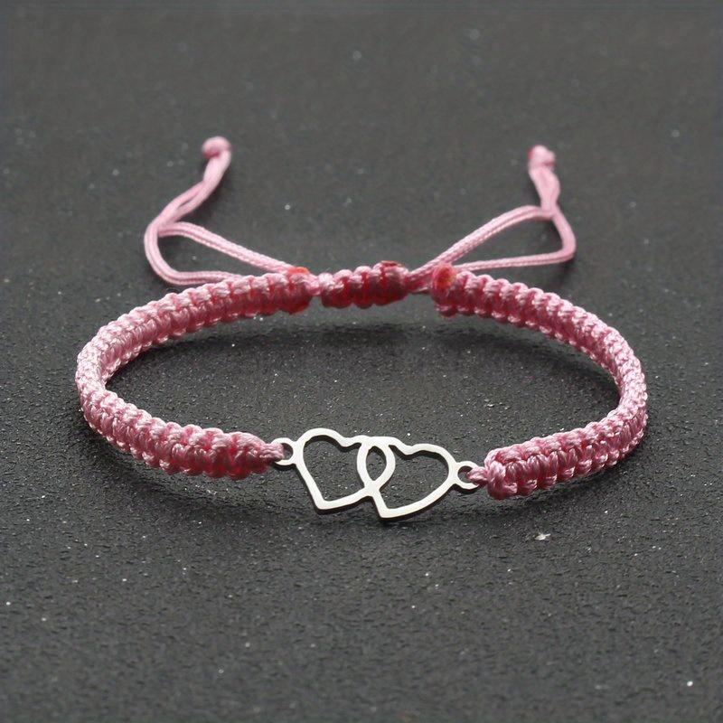 Handmade Adjustable Rope Bracelet Heart Bracelet Unisex Couple Gift