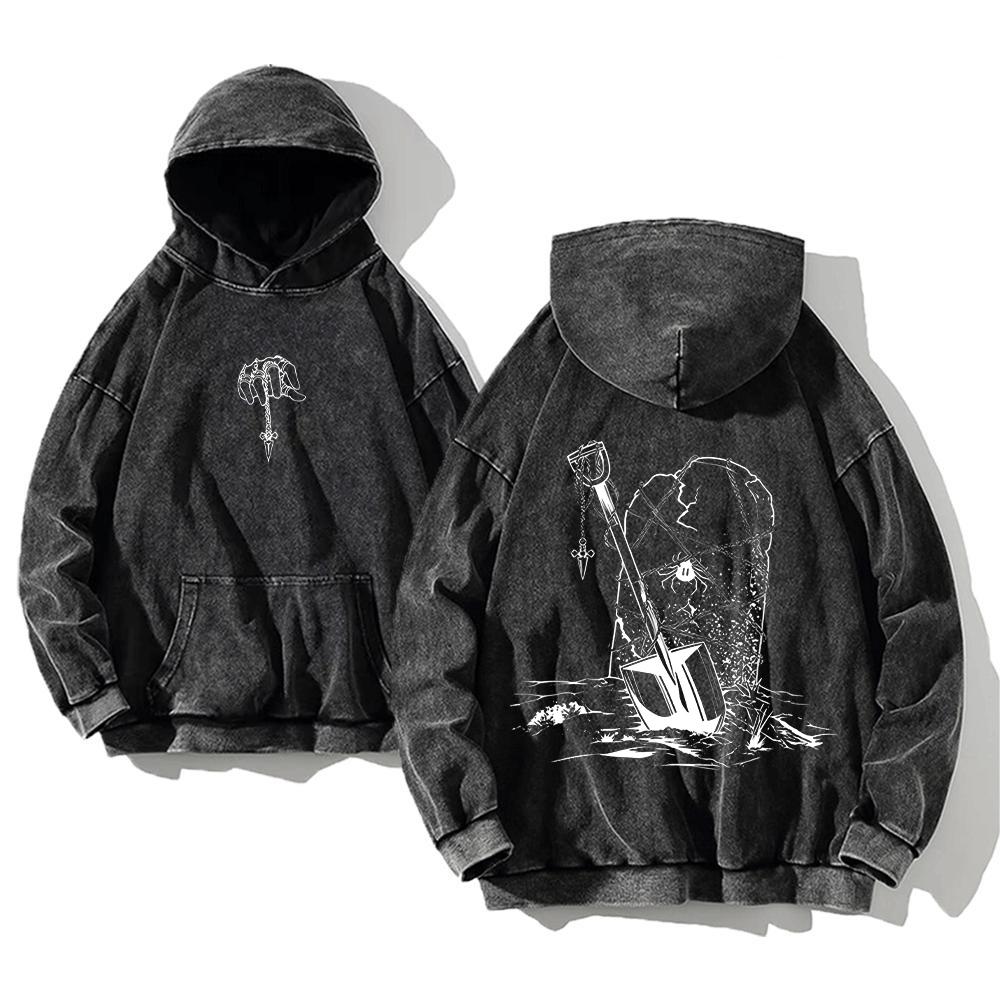 Anime Hunter X Hunter Killua Print Washed Hooded Men Manga Vintage Hoodies Oversized Cotton Sweatshirt Harajuku Male Streetwear