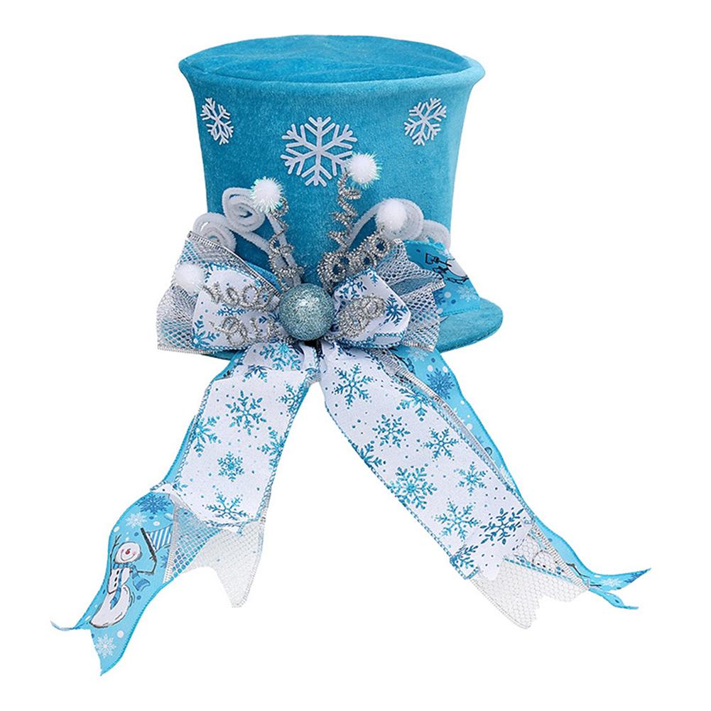 

Foldable Christmas Tree Hat Featuring Candy and Bow Made from Cloth for Convenient Holiday Decoration and Storage синий