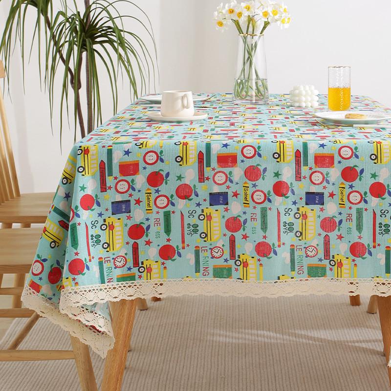 Японская цветочная хлопковая и льняная скатерть из кружевной ткани, маленькая свежая скатерть, простая прямоугольная скатерть 60X150cm
