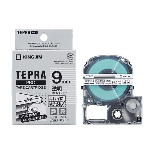 King Jim [Genuine] Tepra PRO Tape Cartridge Cleanly Peelable Label 9mm Transparent Label/Black Letters Length 8m ST9KE