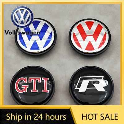 2026 New For VOLKSWAGEN VW 4pcs 65mm Red Blue Car Wheel Center Caps For Volkswagen VW R GTI Golf 6 Passat CC Magotan Touran Tigu