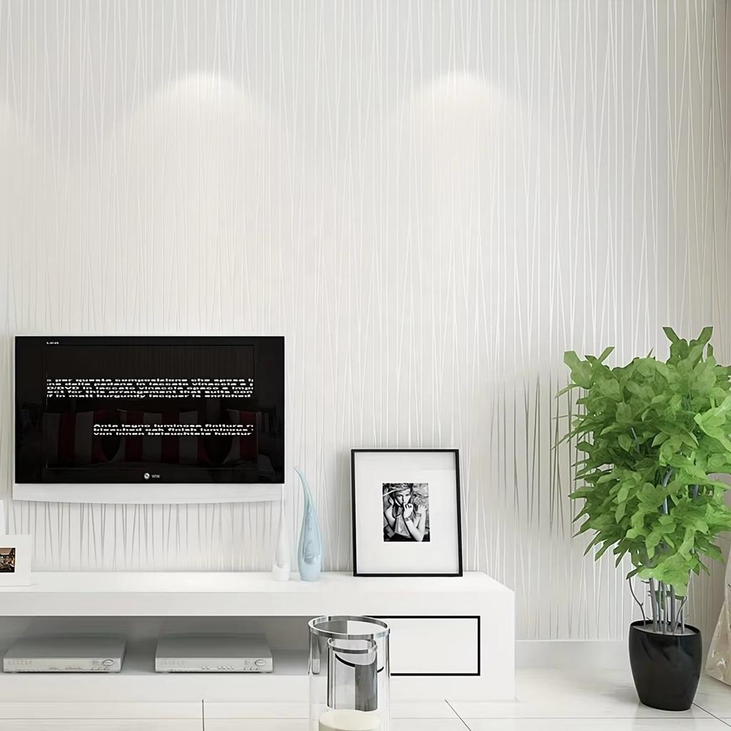 Waterproof Embossed Pattern Wallpaper White Vinyl Self-adhesive Paper Wall Furniture Living Room Touch Paper Home Decoration