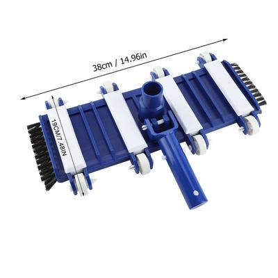 HeavyDuty Pool Vacuum Head, Flexible Swimming Pool Vacuum Head with Side Brushes & Wheels, Soft Pond Cleaning Brushes for Swimming Pools, Wat