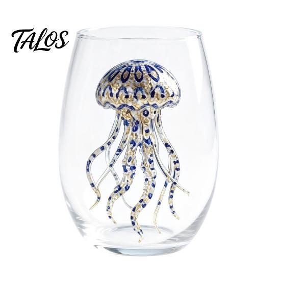 Durchdachtes Geschenk für Meeresliebhaber Meeresbewohner-Thema Klares Glas-Becher, Handgefertigtes Bemaltes Glasware, Handgefertigtes Borosilikatglasware Kreativ