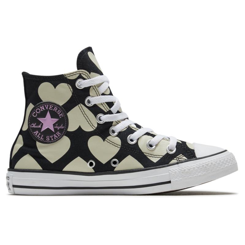 Converse Chuck Taylor All Star Hi Trendy Comfort Non-Slip Abrasion Resistant Lightweight High-Top Espadrilles Women's Black