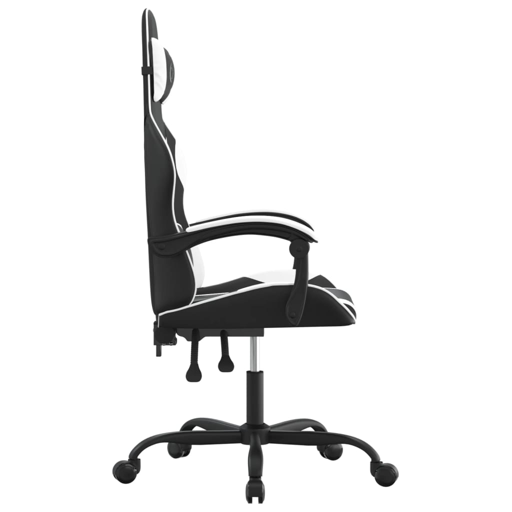 Gaming Chair Black and White Faux Leather