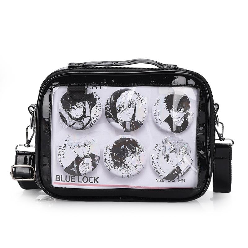 Academy style, high-value transparent pain bag, shoulder messenger bag, soft girl girl, large-capacity bar millet class schoolbag