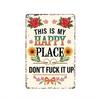 Yousheng This Is My Happy Place Metal Sign Vintage Floral Garden Wall Decor Rustic Hanging Plaque for Outdoor Garden Patio Garage