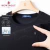 MONTAGUT Men's Silk Blend Modal Ice-Feel Round Neck T-Shirt