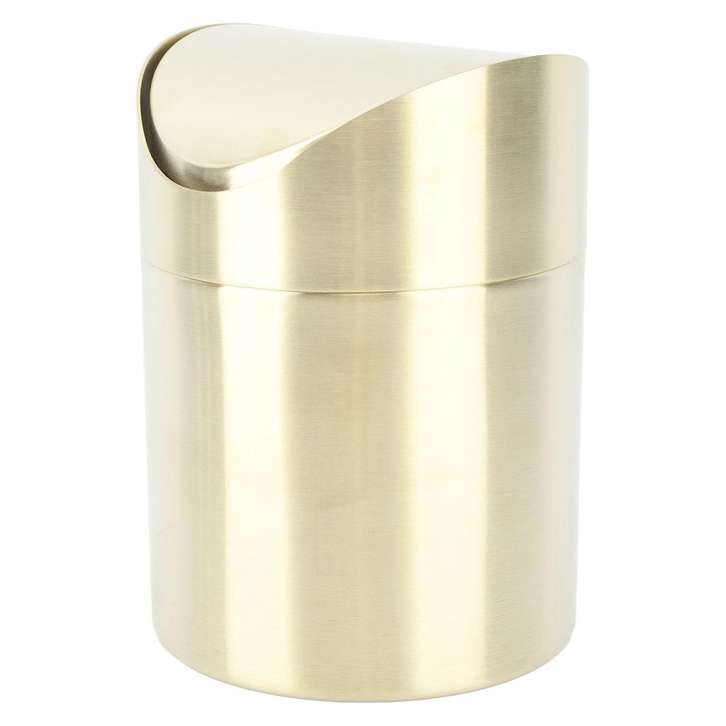 Mini Countertop Trash Can Desktop Trash Can Space Saving Fingerprint Proof 304 Stainless Steel for Office for Pericarp
