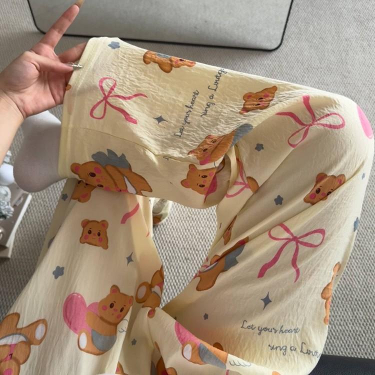 2026 New Style Lounge Pants for Women Loose Fit Wide Leg Casual Pajama Pants for Outdoor, Campus, Home
