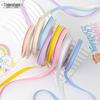1cm Solid Matte Polyester Ribbon for Fresh Flower Bouquets - Single Color Woven Macaron Ribbon
