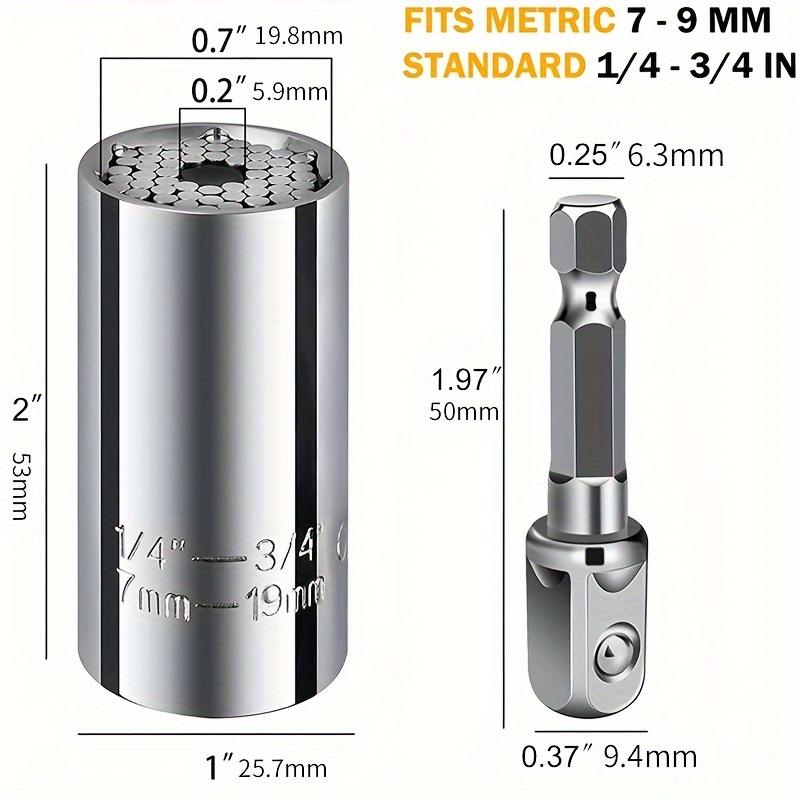 Universal socket wrench set 7-19mm multifunctional universal electric socket tool quick ratchet wrench with 3/8 connecting rod.