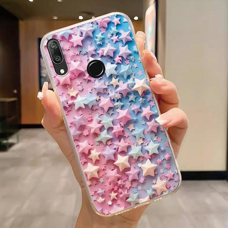 

For Huawei Y7 Prime 2019 Y7 Pro 2019 P Smart Z Honor 9X Case Phone Cover Oil Butterfly Flower Heart Clear Bags Fundas Silicone Y7 Prime 2019