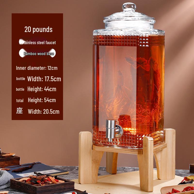 Sealed Sparkling Wine Bottle with Faucet - Household Ginseng Wine Jar & Baijiu Container