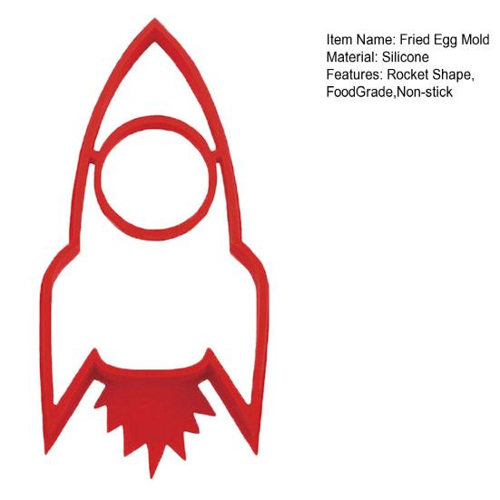 Rocket Fried Egg Mold Food Grade Silicone Non-stick DIY Pancake Frying Egg Shaper Ring Kitchen Breakfast Cooking Tool