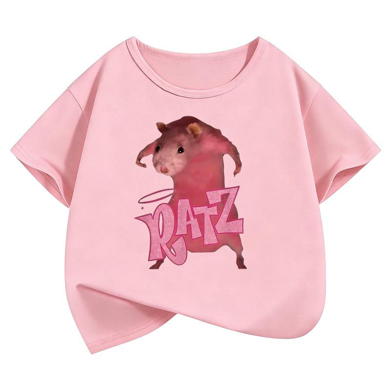 Hip Hop Y2k Mouse Design Printed T Shirts Animal Short Sleeve Kids Children's T-shirt Boys Girls Summer Spring Casual Top Tee