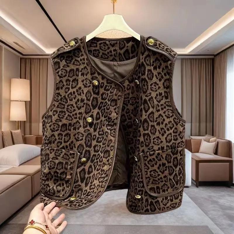 

Women s Spring/Autumn Double-Breasted Coat Design with Unique Button Vest XXS