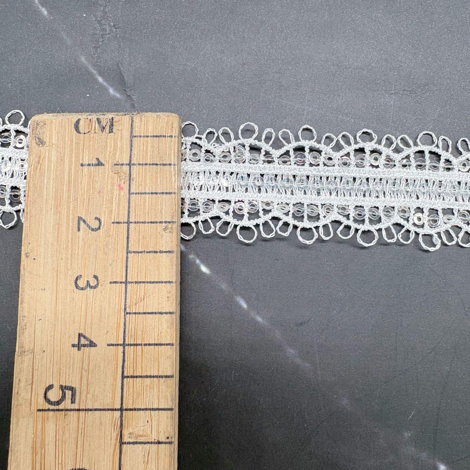 

Одежда Аксессуары Дом Женское Нижнее Белье Лолита Лента Аксессуары Полый Полиэстер Вышивка Кружево из Бисера 2.2CM Sequin Polyester Lace