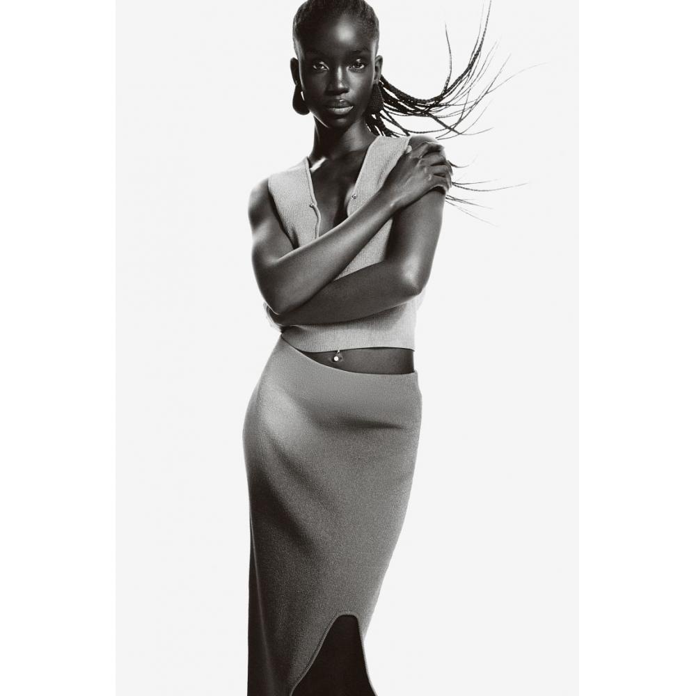 

Топ без рукавов с несбалансированным вырезом HM оливково-зеленый