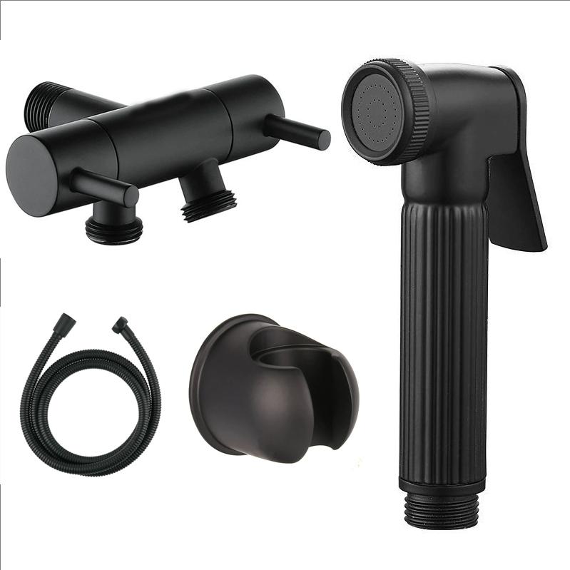 Chrome Bathroom Shower Bidet Sprayer Toilet Hand Spray Gold Brass Bidet Set Toilet Bidet Sprayer Self Cleaning Shower Black
