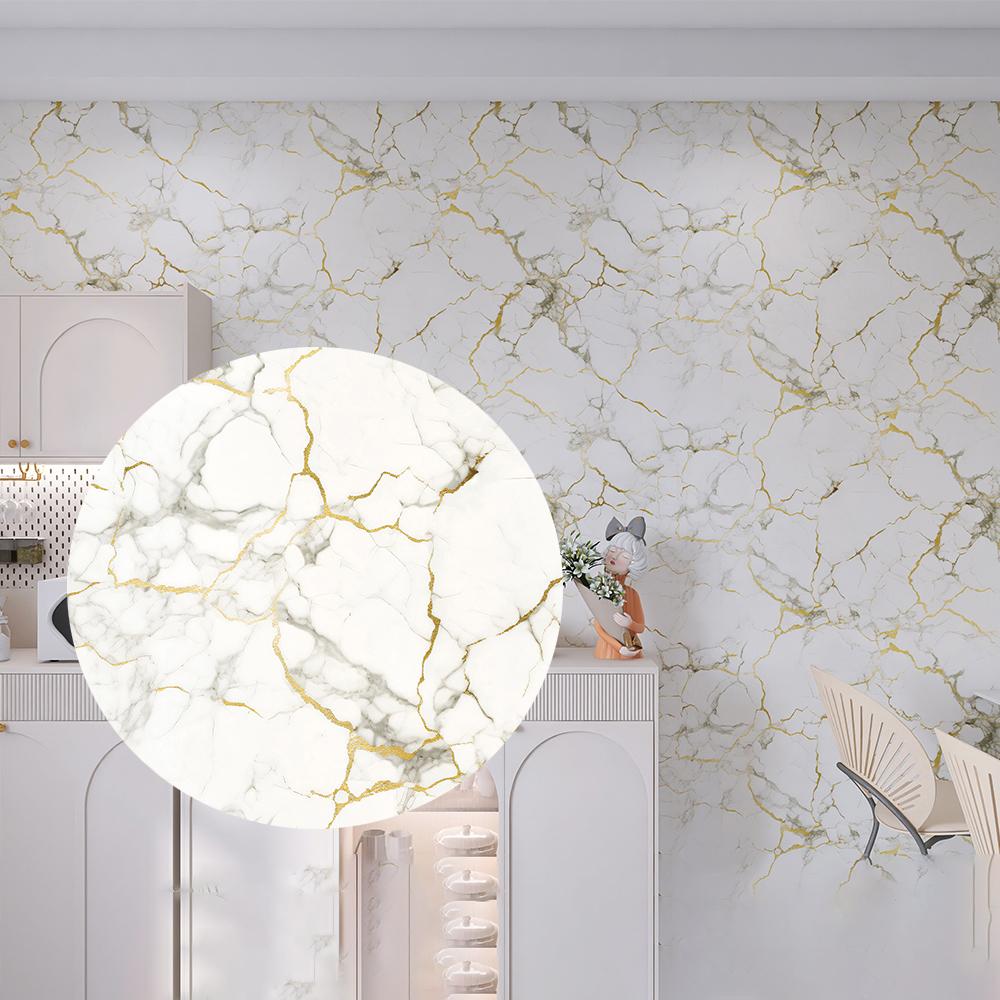 Kitchen Marble Wall Stickers Waterproof and Oil-proof Thick Stickers Stove Countertop Protective Film Self-adhesive Wallpaper