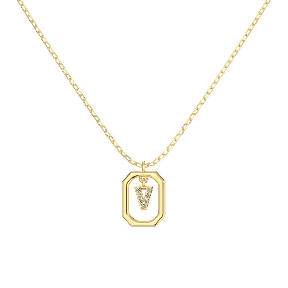 925 Silver Alphabet Pendant Necklace with Zircon Detailing - Women's Elegant & Unique Design