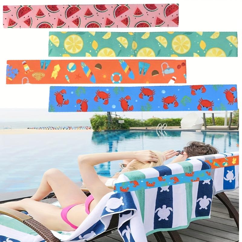 9pcs Outdoor Camping Beach Chair Towel Windproof Fixing Straps - Elastic Fixing Clips For Clothes, Towels, Bath Towels - Suitable For Outdoor