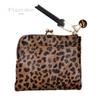 Pisoraro PR241 LEOPARD BROWN Leather Leopard Print Mini Wallet with Brown Women's Clasp,