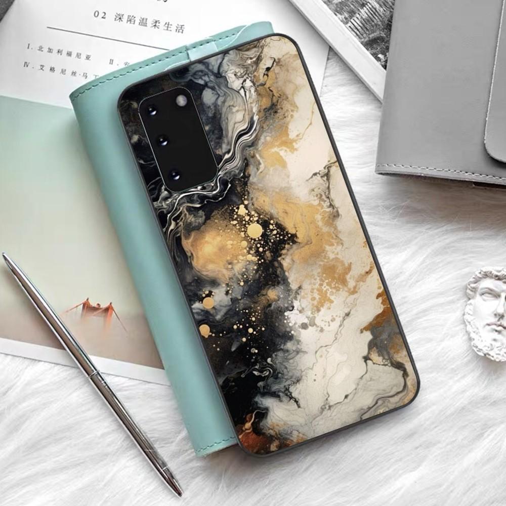 Marble Agate Pattern Phone Case Silicone PC+TPU For Samsung S10 20 30 22 23 24 Plus Lite Ultra Cover