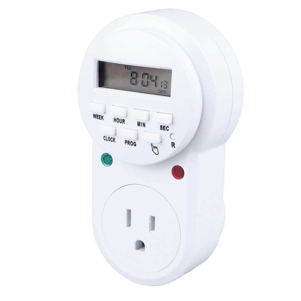 Timer Outlet 7 Day Programmable Digital Timer Plug in Light Timer Switch with 3 Prong Outlet for Appliance
