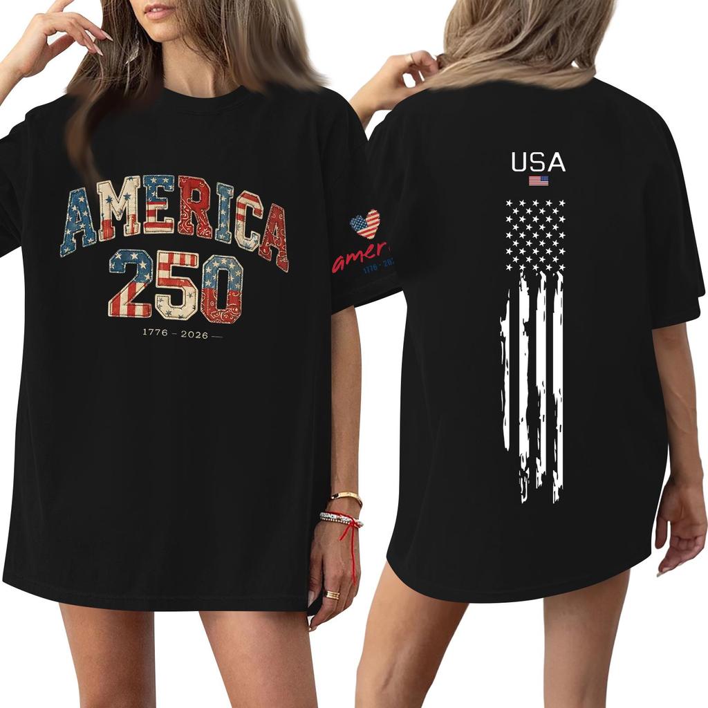 Women's Casual Fashion Round Neck Casual Print Short Sleeve T-Shirt Top