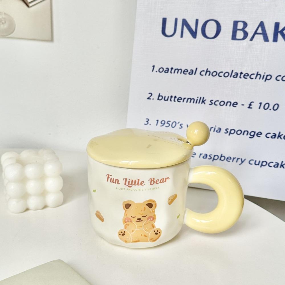 High-value bear mug, girl couple water cup, birthday gift, souvenir, office real ceramic cup