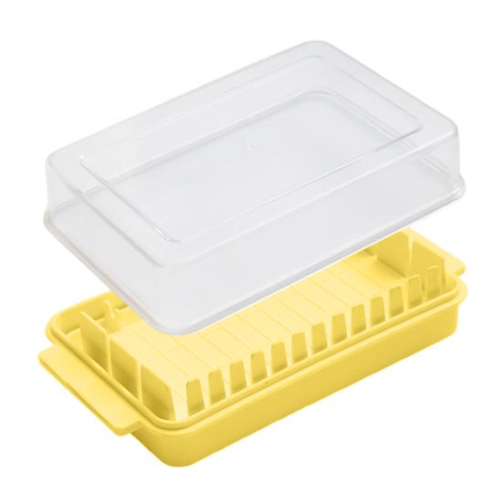 Butter Keeper Butter Stick Holder with Transparent Lid Butter Dish for Refrigerator BPA-Free Butter Storage Rack for Cheese Margarine
