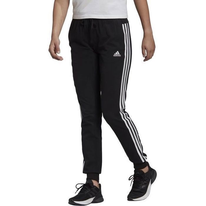 Pantalon De Fitness - Adidas - Essentials Single Jersey - 3-Stripes - Noir - Femme
