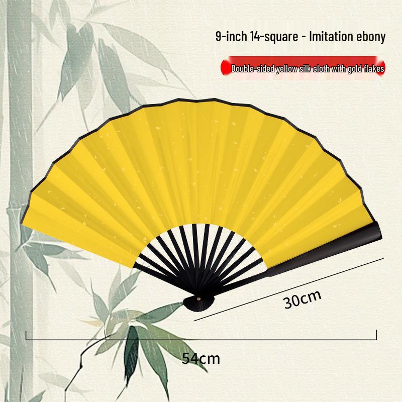 Silk Folding Fan: 8"-10" Waterproof, Tear-resistant, Calligraphy-Ready, Traditional Style