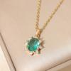 Oval Shape Pendant Necklace for Women Golden Stainless Steel Clavicle Chain Wedding Party Daily Wear Jewelry Accessories