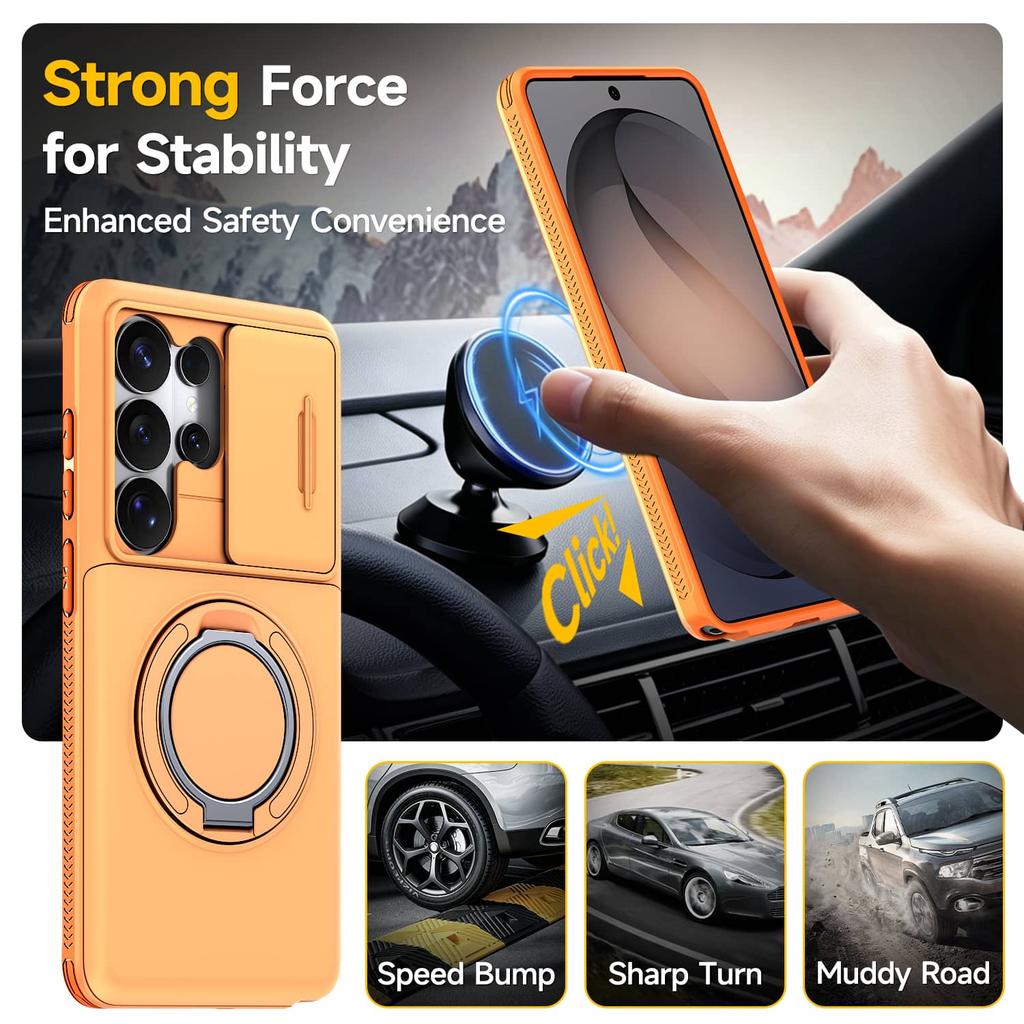 WEFOR Rugged Case for Samsung Galaxy S26 S25 S24 S23 S22 Ultra with Card Holder Wallet Kickstand Slide Camera Cover Shockproof