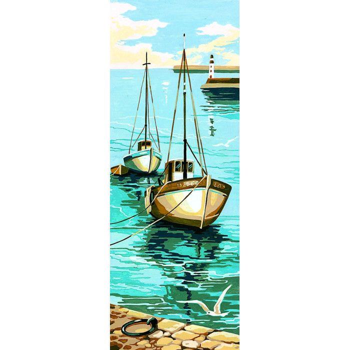 Canevas antique Le port 25x60cm