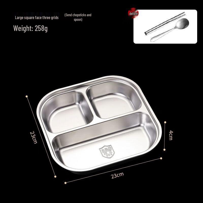 Adult 316 Stainless Steel Divided Meal Tray Set