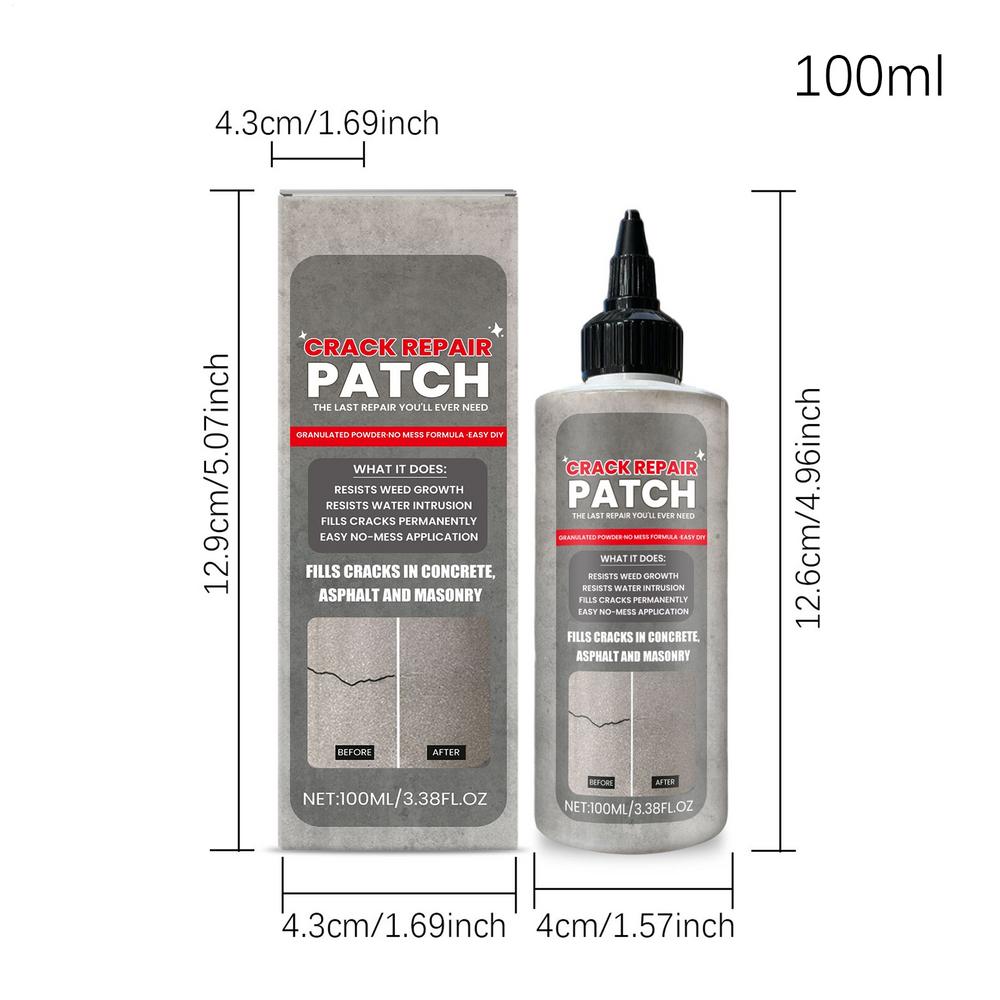 Relleno de Grietas para Hormigón de 100 ml Sellador Impermeable de Secado Rápido para Reparar Grietas en Aceras de Asfalto Patios Calzadas Paredes