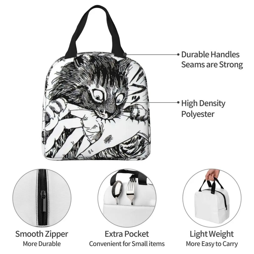 La Mia Dolce Gatta Tomie Junji Ito Manga Horror Borsa Pranzo Termica Borsa Frigo Anti-perdite Porta Pranzo Borsa Tote Scuola Esterno Borsa per Conservazione Cibo