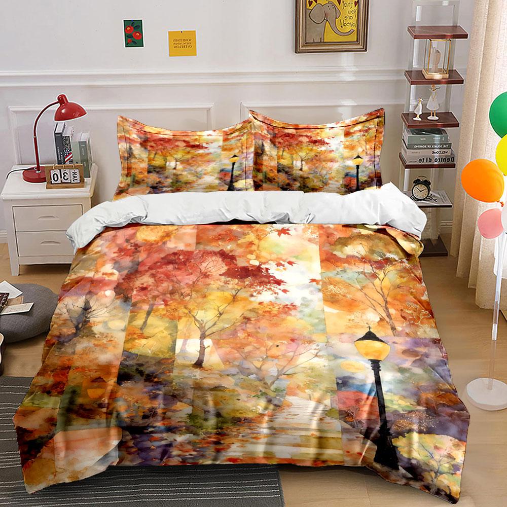 

Trees and street lamp. Bedding sets Duvet cover sets Duvet covers Pillowcases(1 * Duvet Cover 2 * Pillowcases, without duvet insert) 135x200cm