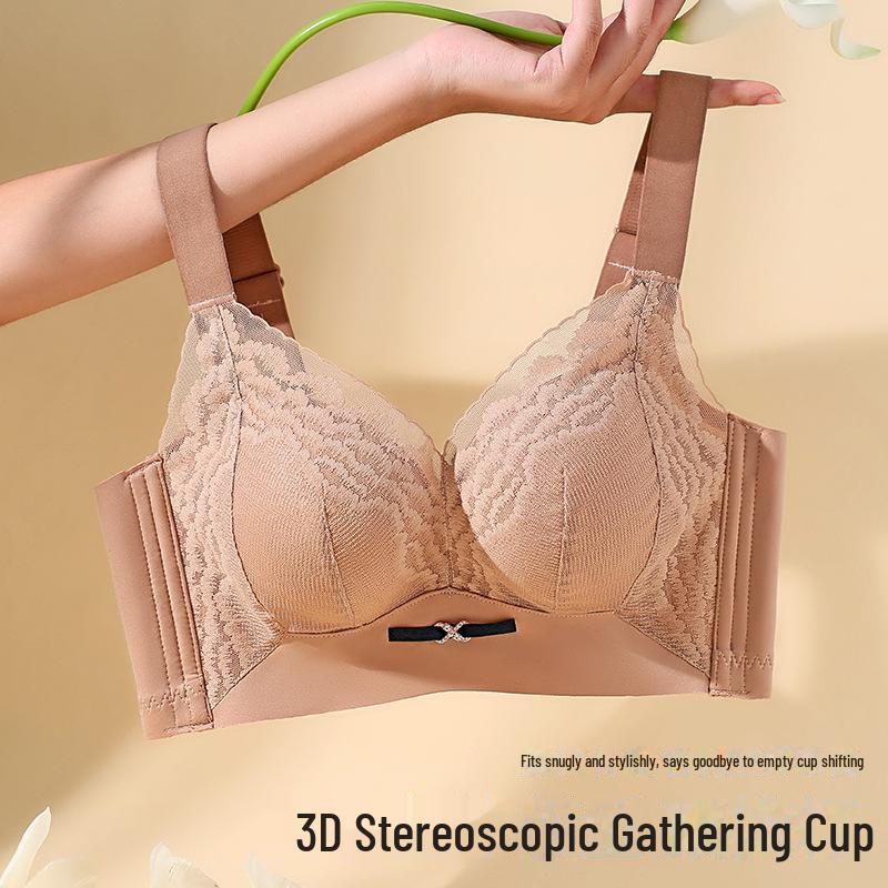"Lace Breathable Adjustable Push-Up Bra - Anti-Sag, Wire-Free for All Bust Sizes"
