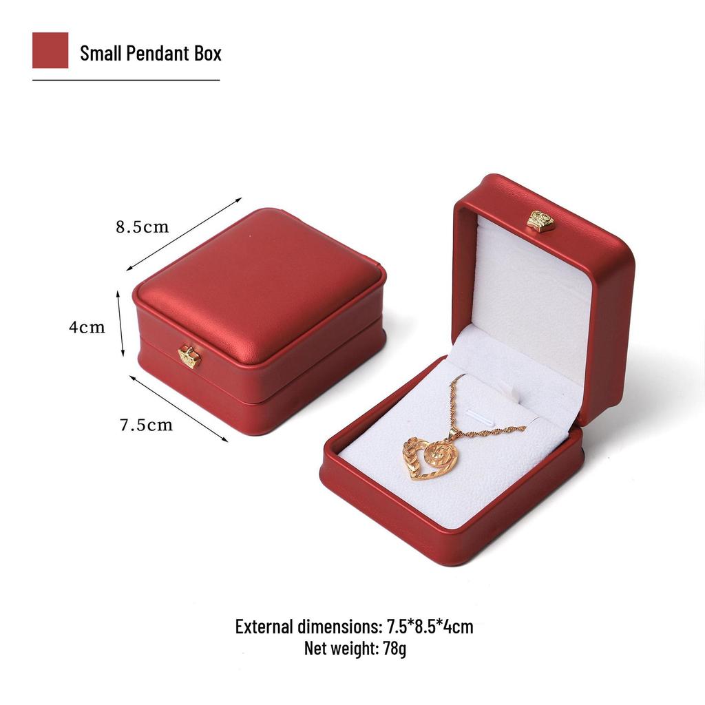 Elegant Crown Waist-Cinching Silver Pendant Box with Diamond Accents - Luxury Necklace Jewelry Packaging Box