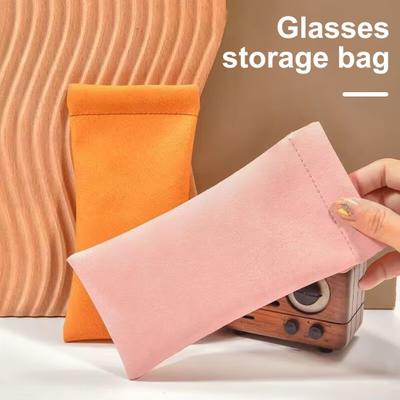 Pouch Soft Auto-Closing Stylish Case Faux Leather Anti-Scratch Lining Compact Glasses Bag
