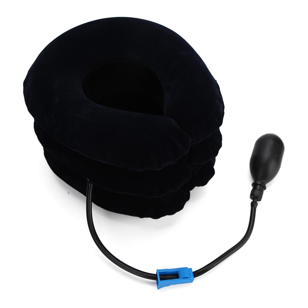 Household Portable Ergonomic Neck Cervical Traction Instrument Inflatable Neck Pillow Collar Blue