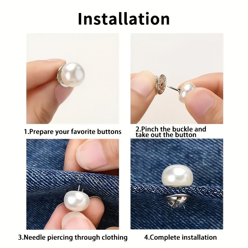 10-1 Imitation Pearl Plastic Snap Buttons, No Sew Adjustable Fastener Clasps, Glossy Round Decorative Buttons, Durable Craft Buttons